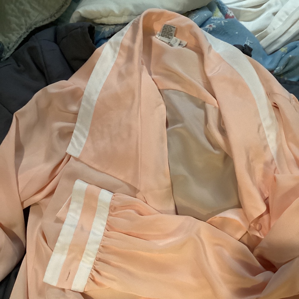 Vintage silky apricot blouse